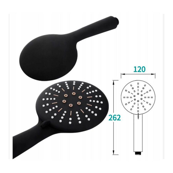 Душевой гарнитур REA Black mat (REA-P4101) Душевой гарнитур REA Black mat (REA-P4101)