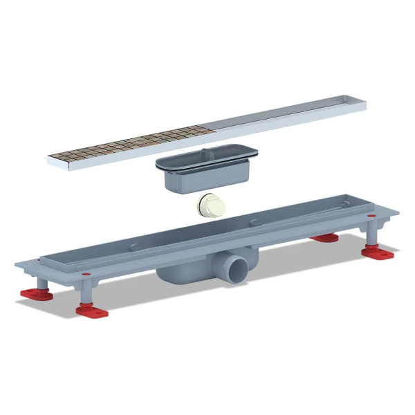 Лоток душевой 550 мм. АНИ "Мол" (реш. под плитку, матовая, боковой слив D40, комбинированный затвор) АНИ пласт (TL1055)