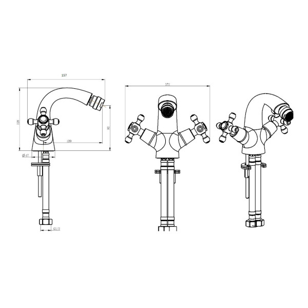 Смеситель для биде Boheme Brilante Presente хром (356)