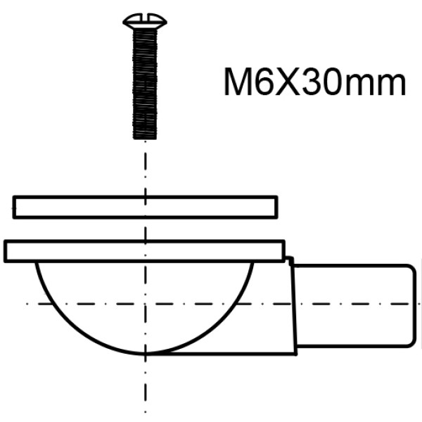 Перелив для раковины McAlpine (ответная часть с горизонтальным выходом) (OF-40H)