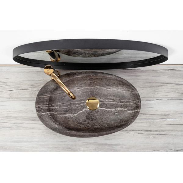 Раковина накладная Rea Roxy 38,5x38,5 серый (REA-U6649)