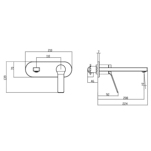 Смеситель для раковины встриваемый Azario Vise черный (AZ-VSA148330PA)