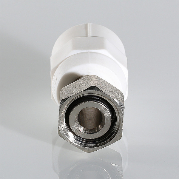 Переход с накидной гайкой PP-R 20*1/2"(16) VALTEC (латунь, белый) VTp.708.K.02004 Переход с накидной гайкой PP-R 20*1/2"(16) VALTEC (латунь, белый) VTp.708.K.02004