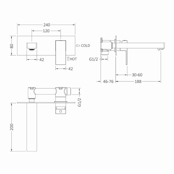 Смеситель для раковины Timo Selene встраиваемый белый матовый (2071/16SM)