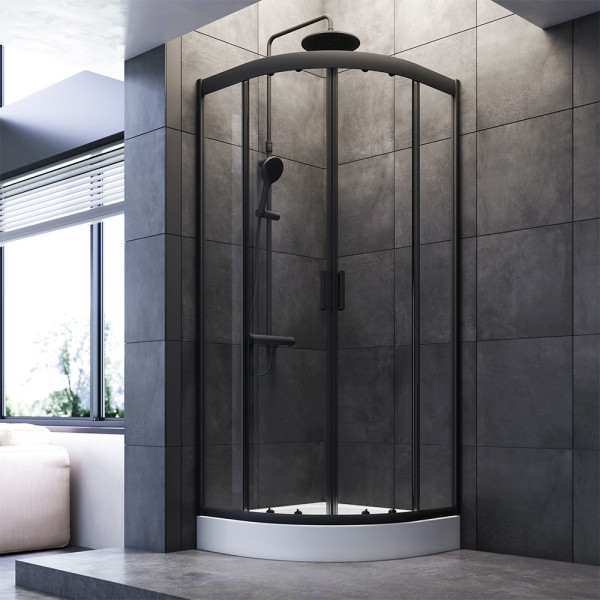 Душевой уголок AM.PM Gem 80x80x190 стекло прозрачное, профиль черный матовый (W90G-401-080BT)