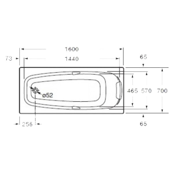 Ванна акриловая Roca Sureste 160х70 (ZRU9302787)