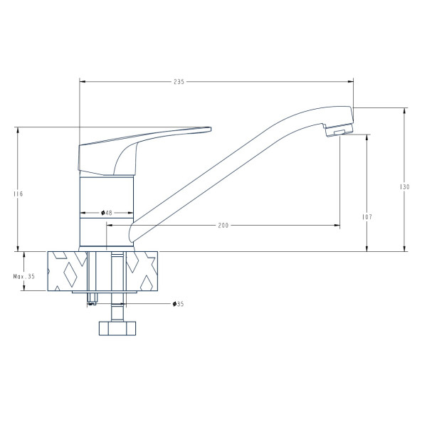 Смеситель для кухни Voda Lucky хром (LY 05) Смеситель для кухни Voda Lucky хром (LY 05)