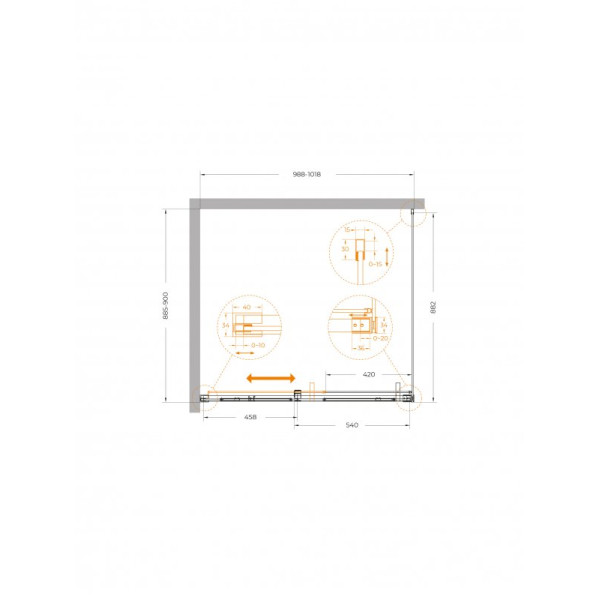 Душевой уголок Cezares Plane 100x90x195 стекло прозрачное, профиль сатин (PLANE-AH-1-100/90-C-IN)