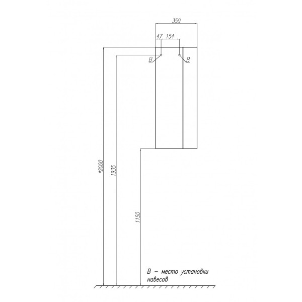 Шкаф подвесной Aquaton Терра 350x140x850 дуб кантри, антрацит (1.A247.1.03T.EKA.0)