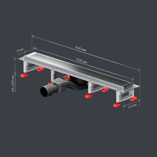 Душевой лоток AM.PM MasterFlow линейный универс затвор Cut Gradient 60 см сталь мат (W01SC-P11-060-01SB)