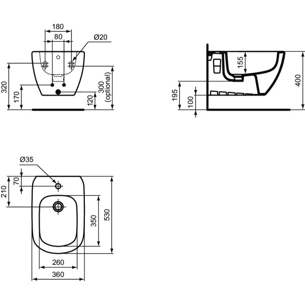 Биде подвесное Ideal Standard TESI (T457001)
