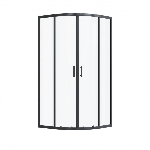 Душевой уголок Santek Вэлия 80x80x195 стекло (прозрачное, профиль черный (1WH501790)