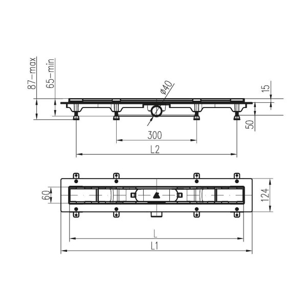 Лоток душевой 850 мм. MCH Chudej Harmony Black Edition (решетка нерж. сталь черная, боковой слив D 40) CH850HC Лоток душевой 850 мм. MCH Chudej Harmony Black Edition (решетка нерж. сталь черная, боковой слив D 40) CH850HC