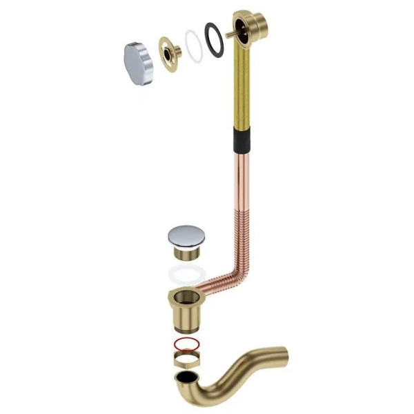 Обвязка для ванны автоматическая 1 1/2"*40 мм. Click-Clack Vieir (медно-латунная, хром) (VRQ31)