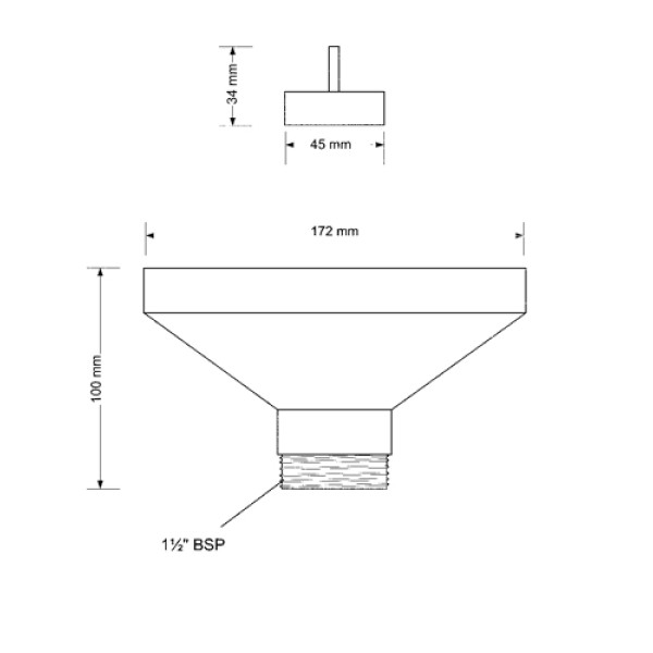 Воронка приемная McAlpine 170*85 мм 1 1/2" (FUNNEL-B)