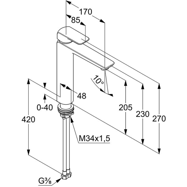 Смеситель для раковины Kludi Ameo хром (412960575)