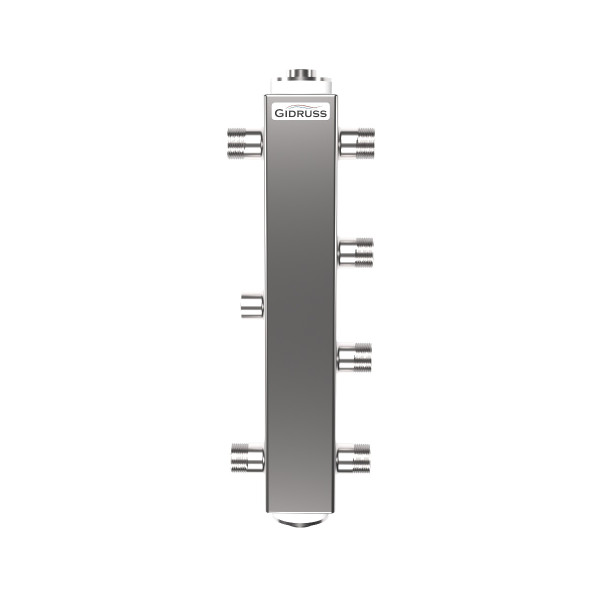 Разделитель термогидравлический Gidruss TGRSS-40-20x2 (нерж., до 40 кВт, 2 контура G 3/4", встроенный сепаратор, нерж ст.) (15 04002 20)