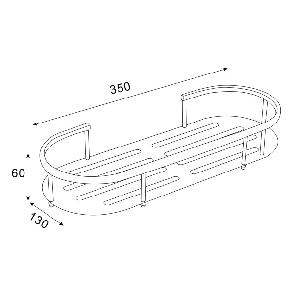 Полка одноэтажная хром Azario (AZ-837)