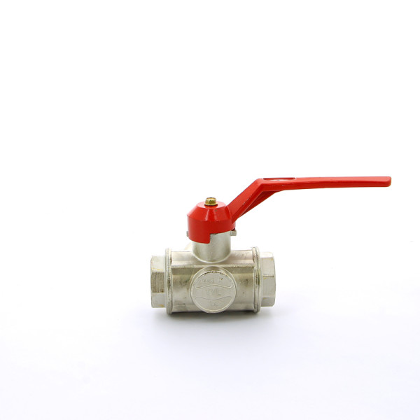 Кран Itap 1 1/4" шаровый трёхходовой T-порт (красная ручка-рычаг) (1280114T)