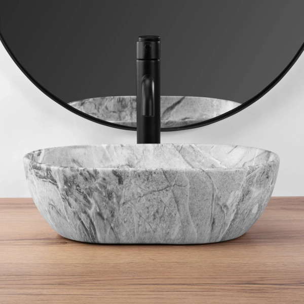 Раковина накладная REA Amelia mini Stone matt 38x26x12 мрамор (REA-U9109) Раковина накладная REA Amelia mini Stone matt 38x26x12 мрамор (REA-U9109)