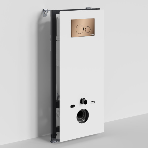 Инсталляция для унитаза WasserKRAFT Abens с клавишей смыва золото розовое (20TLT.010.ME.WH.RG02)