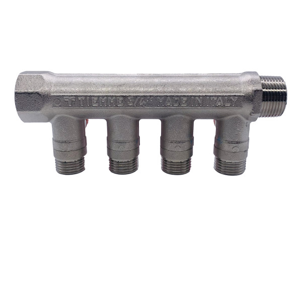 Коллектор с шаровыми кранами Tiemme NINO 4 выхода 3/4*1/2"(16) (никель) (1820049) Коллектор с шаровыми кранами Tiemme NINO 4 выхода 3/4*1/2"(16) (никель) (1820049)