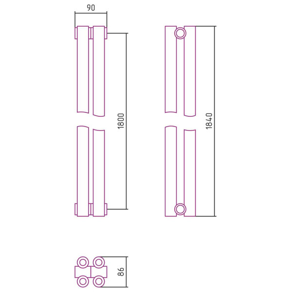Дизайн-радиатор Сунержа Эстет-00 1800*90 2 секции золотой (03-0332-1802) Дизайн-радиатор Сунержа Эстет-00 1800*90 2 секции золотой (03-0332-1802)
