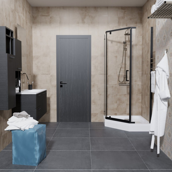 Душевое ограждение Triton Дека 90x90 стекло прозрачное, профиль черный (DK353)