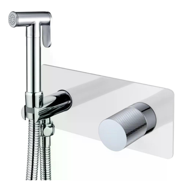 Смеситель с гигиеническим душем Boheme Stick Белый (127-WCR.2)