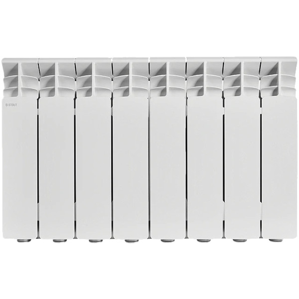 Радиатор алюминиевый Stout Gamma 350 (боковое подключение, 8 секции) (SRA-3310-035008)