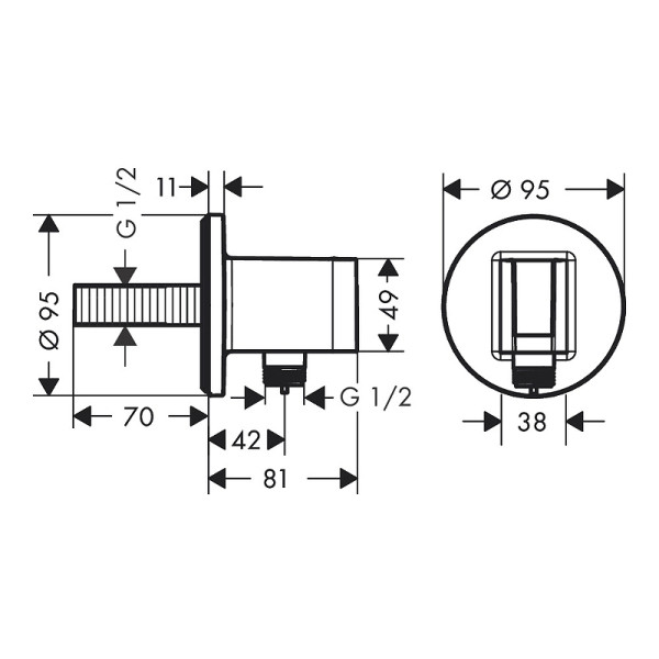 Подсоединение шланговое Hansgrohe Fixfit S хром (26888000) Подсоединение шланговое Hansgrohe Fixfit S хром (26888000)