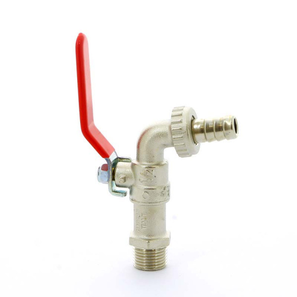 Кран шаровый сливной со штуцером Tiemme Eolo 1/2" (красная плоская стальная ручка) (2500006) Кран шаровый сливной со штуцером Tiemme Eolo 1/2" (красная плоская стальная ручка) (2500006)