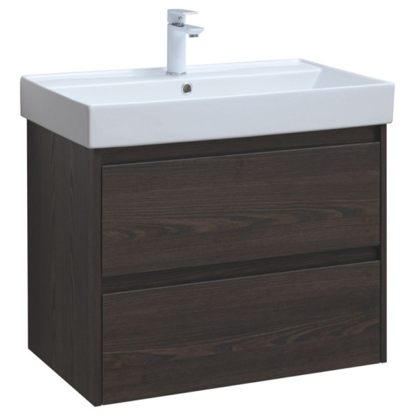 Тумба подвесная Aquanet Nova Lite 75 дуб черный (2 ящика) (00287895) Тумба подвесная Aquanet Nova Lite 75 дуб черный (2 ящика) (00287895)