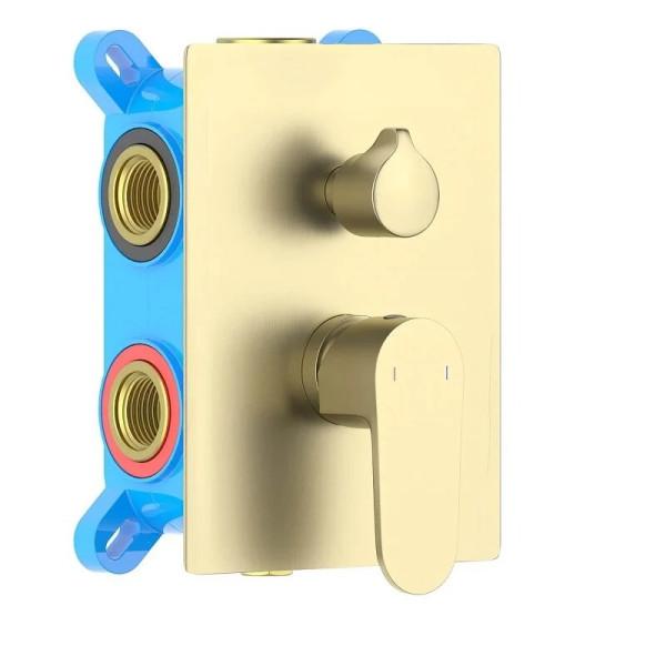 Смеситель для ванны и душа Aquatek Оберон 3 режима (внешняя и скрытая часть) шлифованное золото (AQ1247BG) Смеситель для ванны и душа Aquatek Оберон 3 режима (внешняя и скрытая часть) шлифованное золото (AQ1247BG)