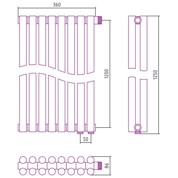 Дизайн-радиатор Сунержа Эстет-11 EU50 1200*360 8 секций белый (12-0312-1208) Дизайн-радиатор Сунержа Эстет-11 EU50 1200*360 8 секций белый (12-0312-1208)