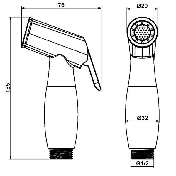 Лейка гигиеническая Swedbe Calypso черный (5022B)