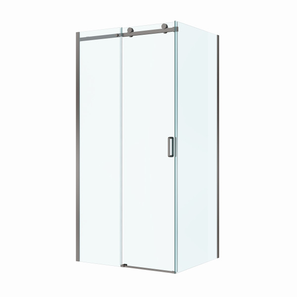 Душевой уголок BelBagno Soft Close-2 110x90x200 стекло прозрачное, профиль оружейная сталь матовая (SOFT_CLOSE-2-AH-1-110/90-C-GM)