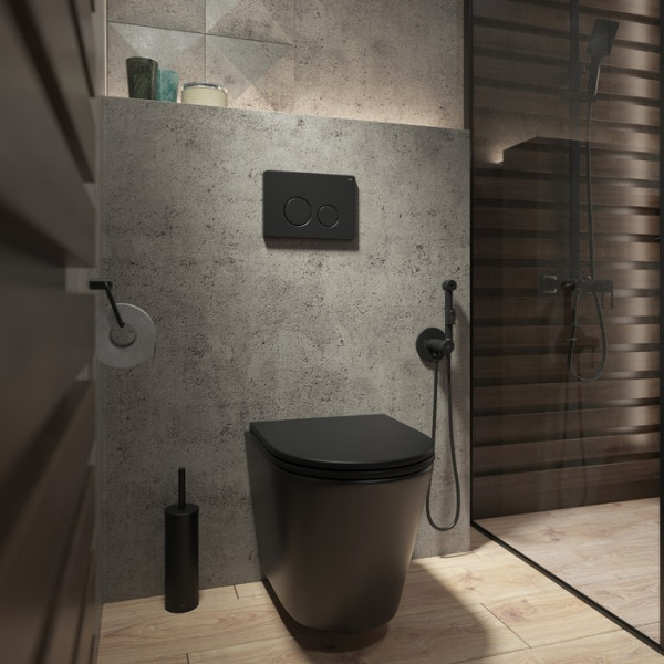 Клавиша смывная Iddis Unisteel 001 чёрная (UNS01MBi77)