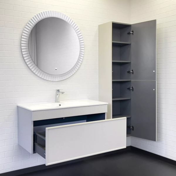 Зеркало Comforty Мадрид 900x30x900 с подсветкой белый глянцевый (00-00014166)