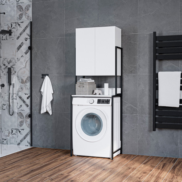 Стеллаж Melodia Комфорт полки и дверцы 465 белый (из 2 частей) (MFR80062WT)