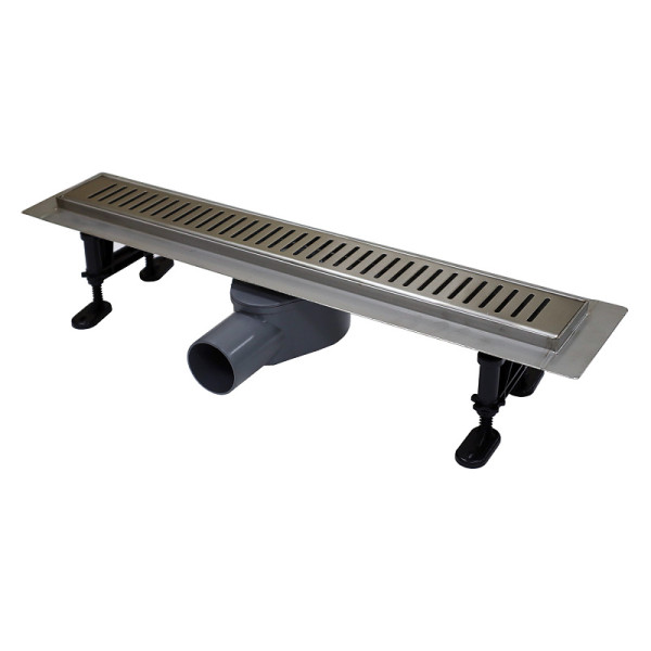 Душевой лоток горизонтальный Azario с решеткой 700 360 гр с выходом 50мм Stick хром