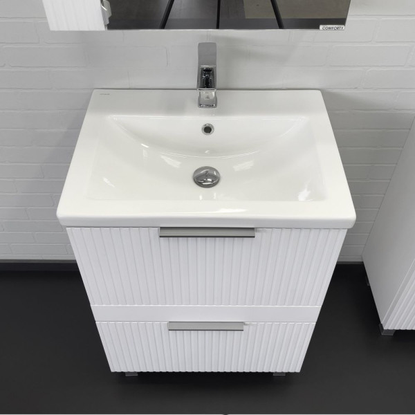 Тумба напольная Comforty Лима 600x850x450 антрацит матовый с раковиной (00-00019173)