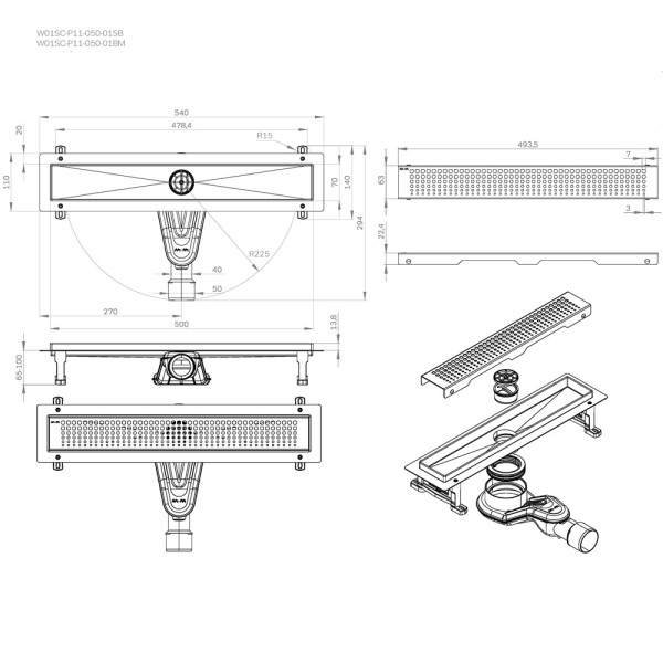 Душевой лоток AM.PM MasterFlow линейный универс затвор Cut Gradient 50 см черн мат (W01SC-P11-050-01BM) Душевой лоток AM.PM MasterFlow линейный универс затвор Cut Gradient 50 см черн мат (W01SC-P11-050-01BM)