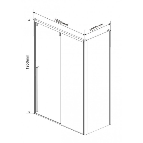 Душевой уголок Vincea Lugano VSR-1L-1 1600х1000х1950 стекло прозрачное, профиль хром (VSR-1L1016CL-1)