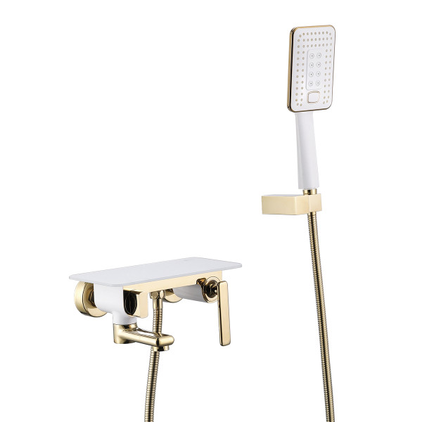 Смеситель для ванны и душа Lemark Mista белый/золото (LM6414WG) Смеситель для ванны и душа Lemark Mista белый/золото (LM6414WG)