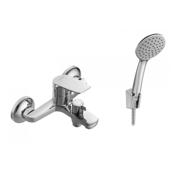 Смеситель для ванны и душа Santek Кант хром с душевым гарнитуром (WH5A1002C001) Смеситель для ванны и душа Santek Кант хром с душевым гарнитуром (WH5A1002C001)