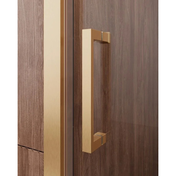 Душевая дверь Cezares Molveno 140x195 стекло прозрачное, профиль брашированное золото (MOLVENO-BF-1-140-C-BORO-IV)