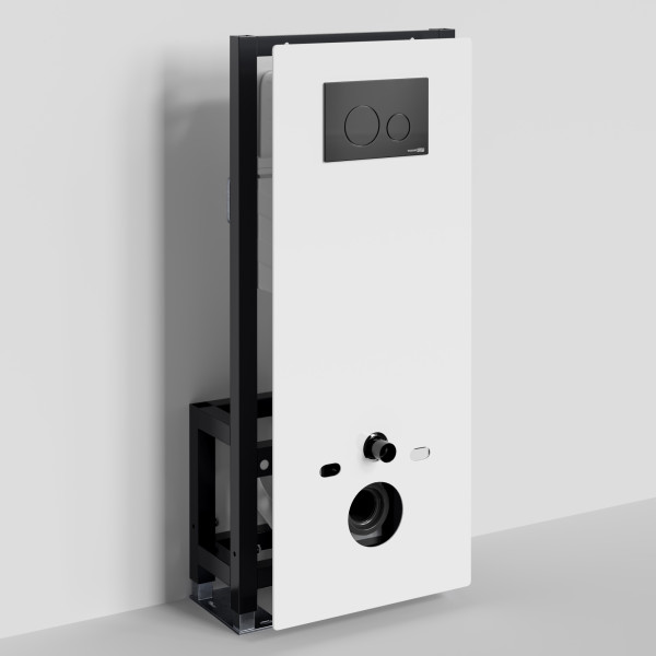 Инсталляция для унитаза WasserKRAFT Glan с клавишей смыва черная матовая (66TLT.010.ME.WH.MB02)