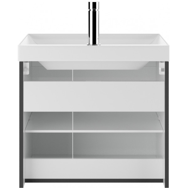 Тумба подвесная под умывальник Bazis 60 Graffo графит матовый без ящика Домино (DGr2406T)