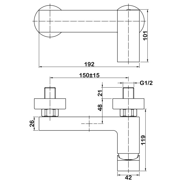 Смеситель для душа Swedbe Velo хром (2420)